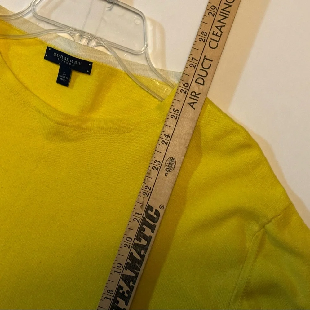 BURBERRY London Yellow Cotton Top Large Pullover Made in Italy‎ (0028) A7 - Picture 6 of 9